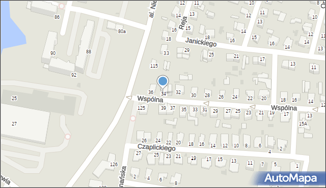 Inowrocław, Wspólna, 34, mapa Inowrocławia