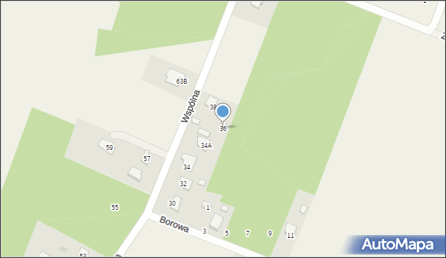 Jachranka, Wspólna, 36, mapa Jachranka