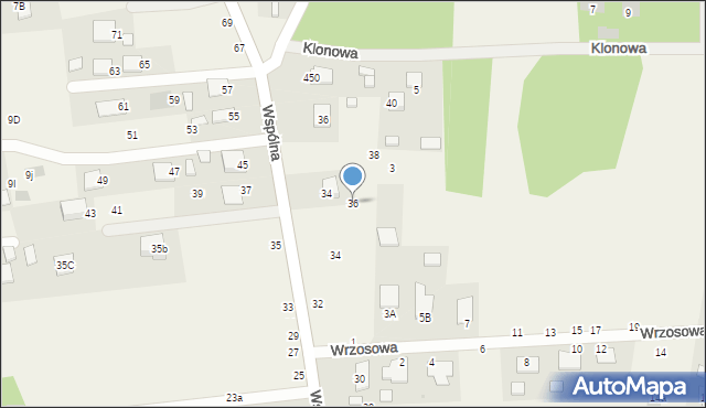 Jastkowice, Wspólna, 36, mapa Jastkowice