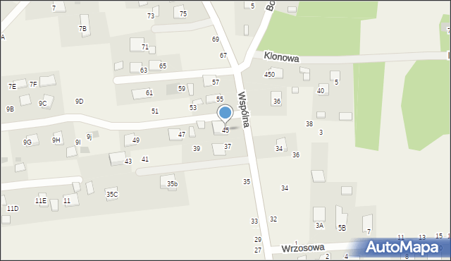 Jastkowice, Wspólna, 45, mapa Jastkowice