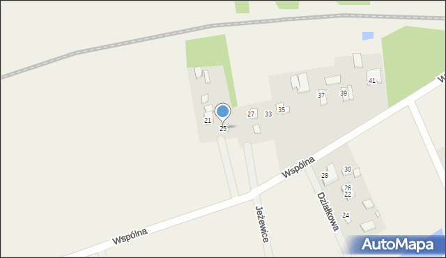 Jeżewice, Wspólna, 25, mapa Jeżewice