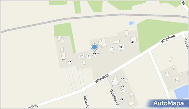 Jeżewice, Wspólna, 35, mapa Jeżewice