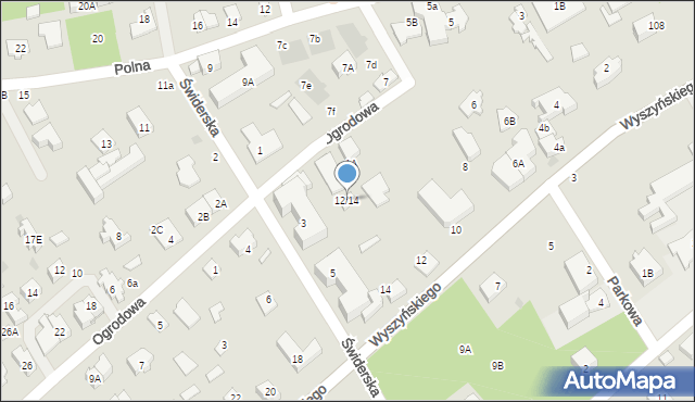 Józefów, Wspólna, 12/14, mapa Józefów