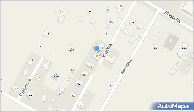 Kalinówka, Wspólna, 8, mapa Kalinówka