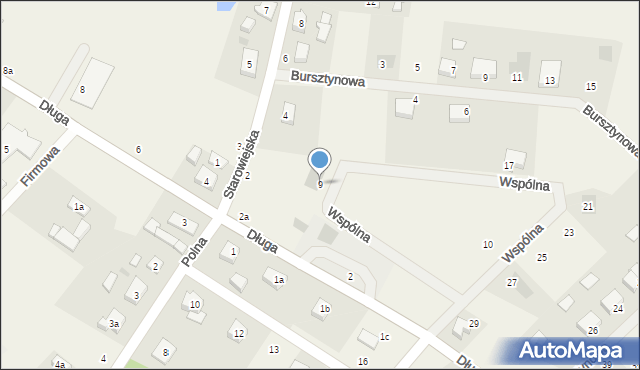 Kaliska, Wspólna, 9, mapa Kaliska