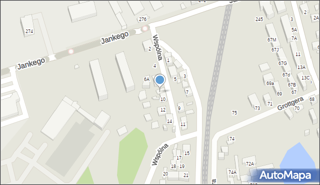 Katowice, Wspólna, 8, mapa Katowic