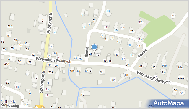 Kęty, Wszystkich Świętych, 77A, mapa Kęty