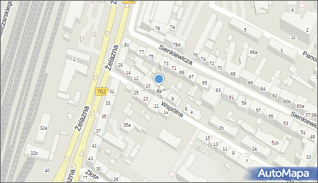 Kielce, Wspólna, 8a, mapa Kielc