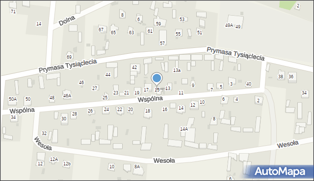 Kiełczew, Wspólna, 15, mapa Kiełczew