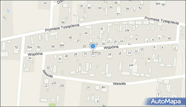 Kiełczew, Wspólna, 22, mapa Kiełczew