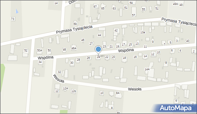 Kiełczew, Wspólna, 24, mapa Kiełczew