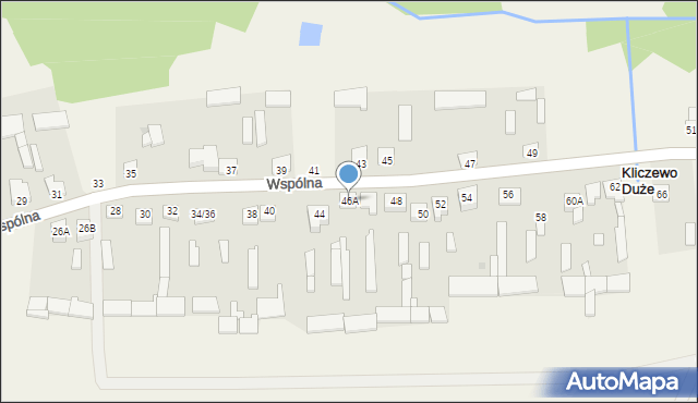 Kliczewo Duże, Wspólna, 46A, mapa Kliczewo Duże