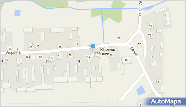 Kliczewo Duże, Wspólna, 60B, mapa Kliczewo Duże