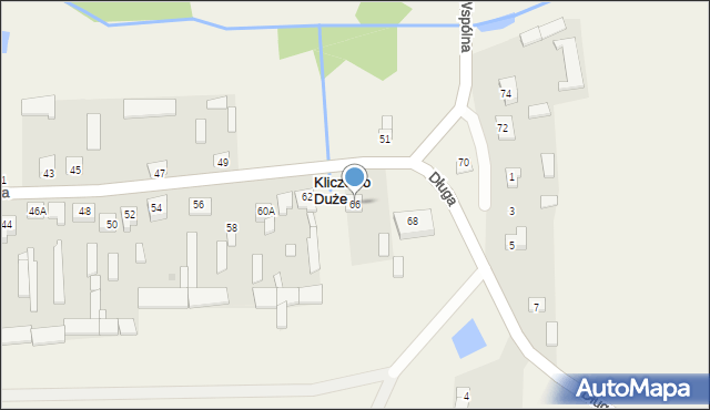 Kliczewo Duże, Wspólna, 66, mapa Kliczewo Duże