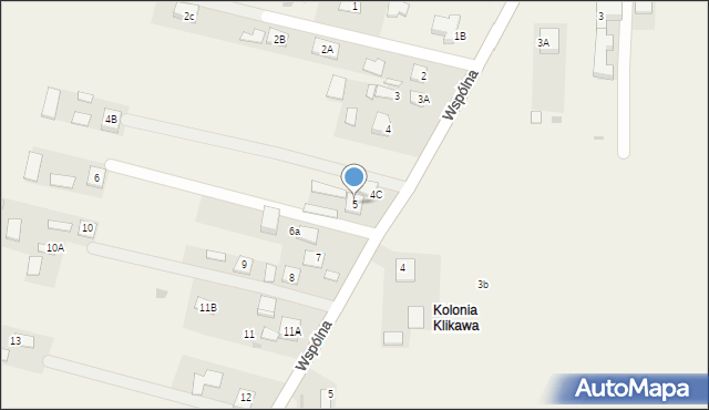 Klikawa, Wspólna, 5, mapa Klikawa