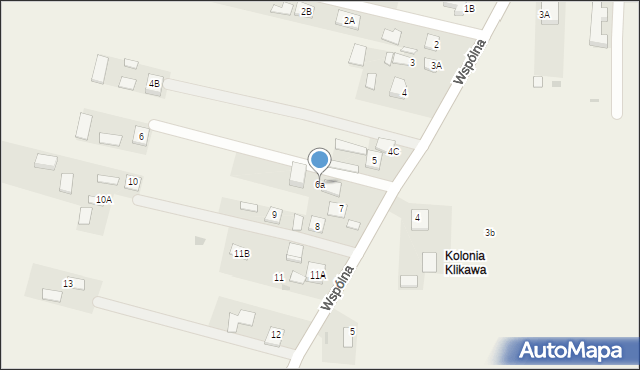 Klikawa, Wspólna, 6a, mapa Klikawa