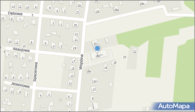 Kluki, Wspólna, 16b, mapa Kluki