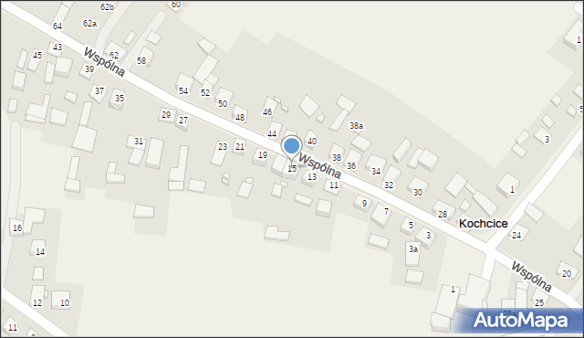 Kochcice, Wspólna, 15, mapa Kochcice