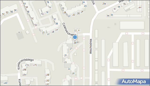 Kołobrzeg, Wschodnia, 29, mapa Kołobrzegu