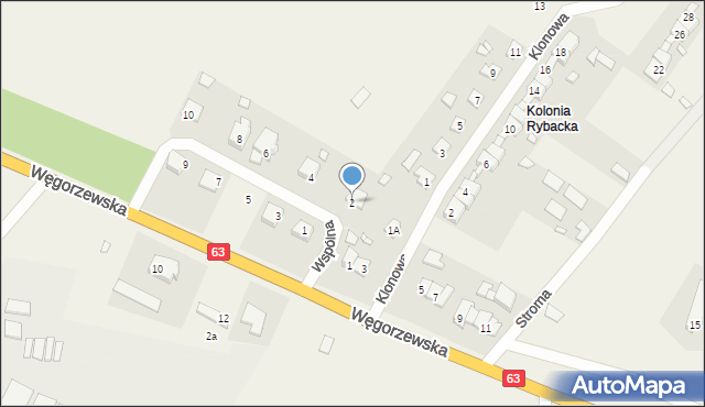 Kolonia Rybacka, Wspólna, 2, mapa Kolonia Rybacka