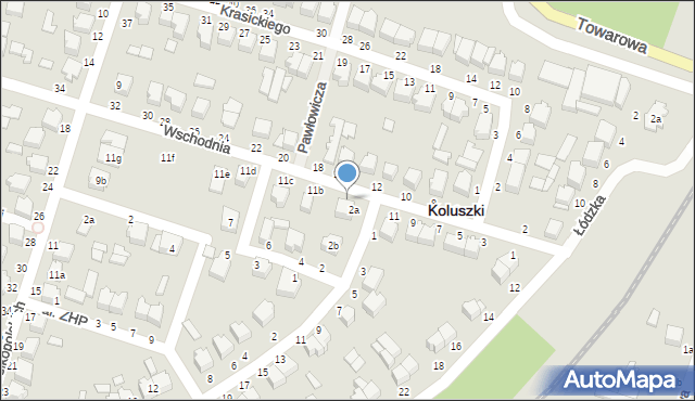 Koluszki, Wschodnia, 11a, mapa Koluszki