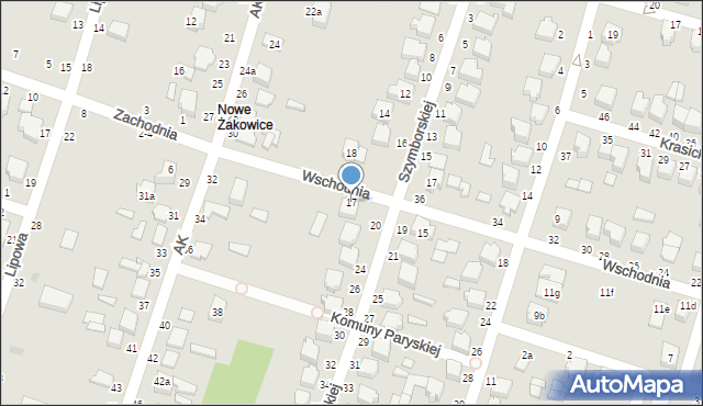 Koluszki, Wschodnia, 17, mapa Koluszki