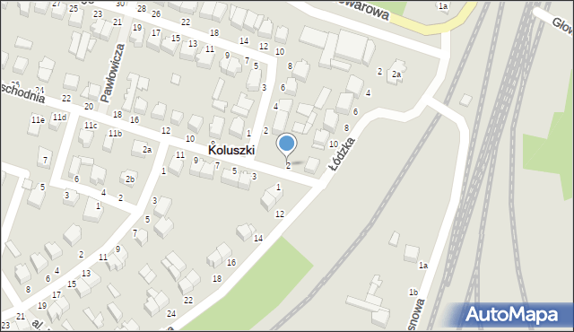 Koluszki, Wschodnia, 2, mapa Koluszki