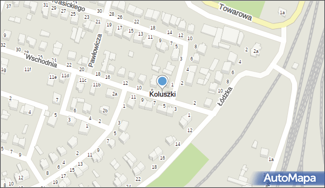 Koluszki, Wschodnia, 6, mapa Koluszki