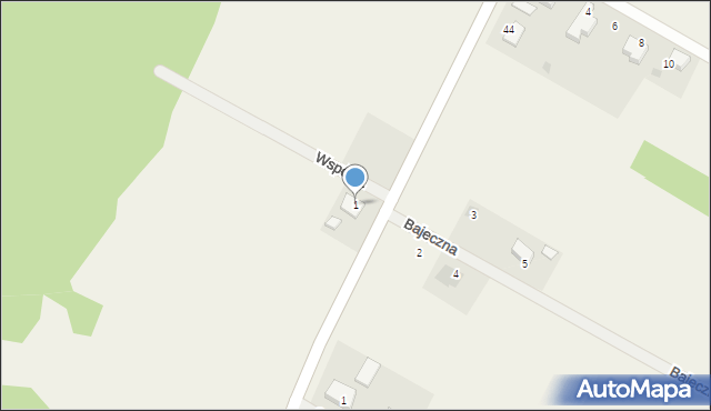 Korczaki, Wspólna, 1, mapa Korczaki