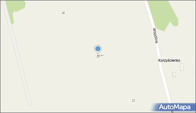Korzystno, Wspólna, 20, mapa Korzystno