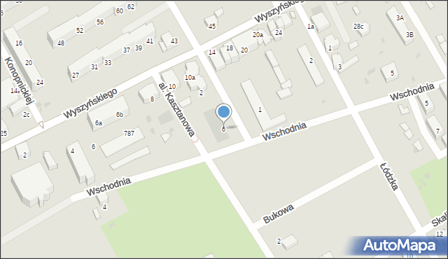 Kostrzyn nad Odrą, Wschodnia, 6, mapa Kostrzyn nad Odrą