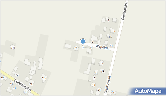 Koszęcin, Wspólna, 7, mapa Koszęcin