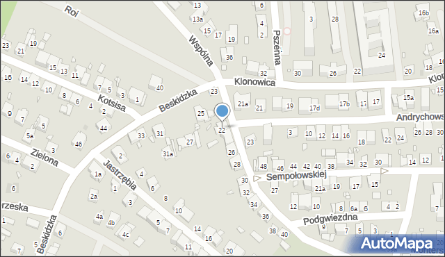 Kraków, Wspólna, 22, mapa Krakowa