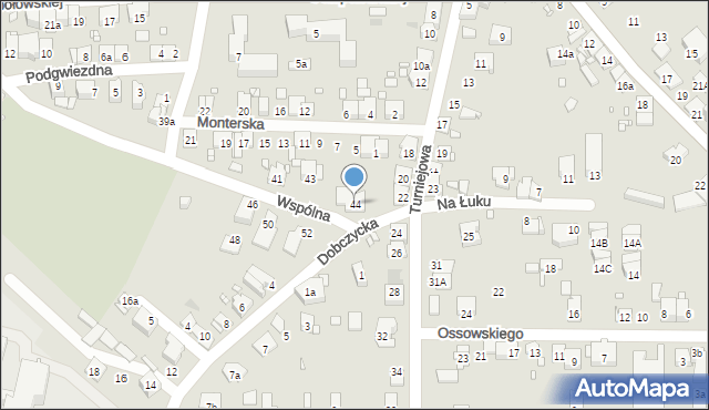 Kraków, Wspólna, 44, mapa Krakowa