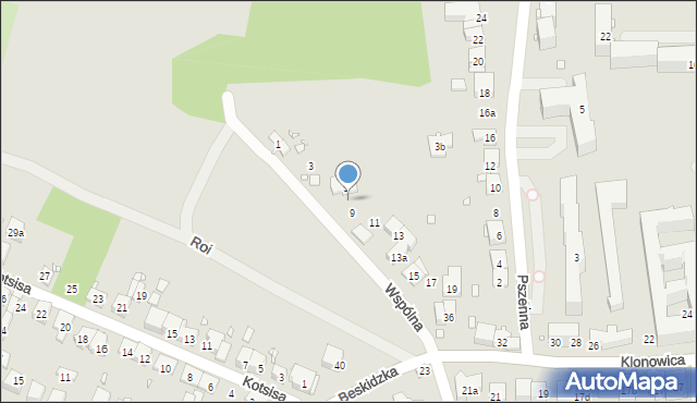 Kraków, Wspólna, 7, mapa Krakowa