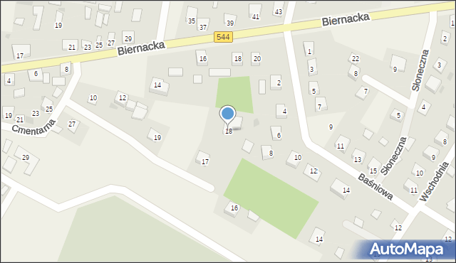 Krasnosielc, Wschodnia, 18, mapa Krasnosielc