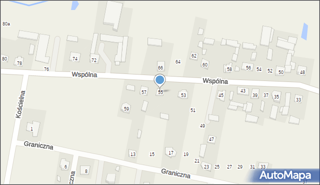 Królewiec, Wspólna, 55, mapa Królewiec