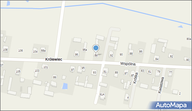 Królewiec, Wspólna, 94, mapa Królewiec