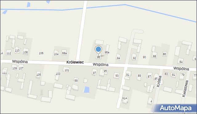 Królewiec, Wspólna, 96, mapa Królewiec