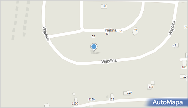Krosno, Wspólna, 22, mapa Krosna