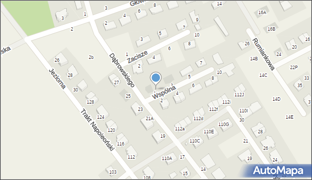 Krzyszkowo, Wspólna, 1A, mapa Krzyszkowo