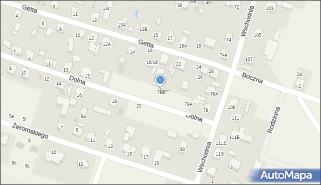 Ksawerów, Wschodnia, 78B, mapa Ksawerów