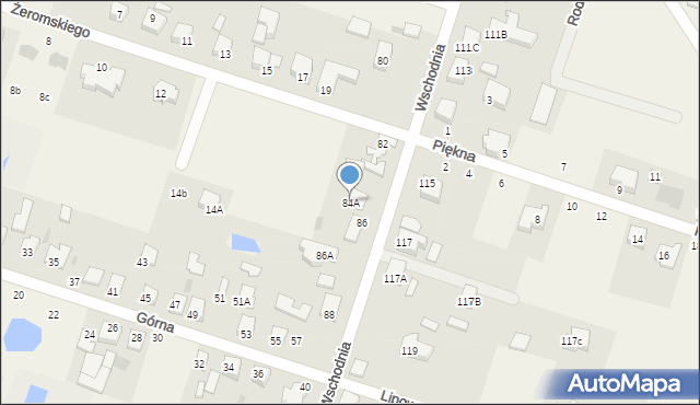 Ksawerów, Wschodnia, 84A, mapa Ksawerów