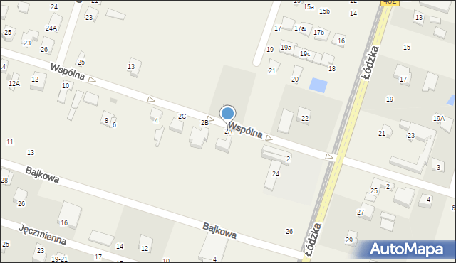 Ksawerów, Wspólna, 2A, mapa Ksawerów