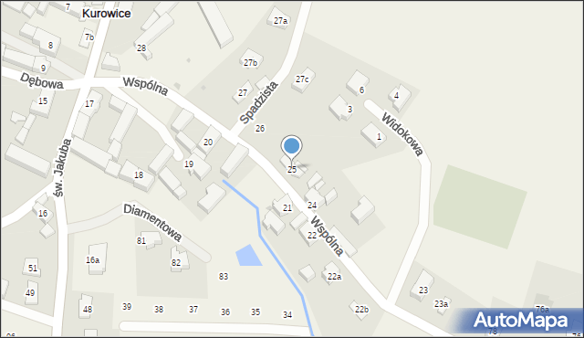 Kurowice, Wspólna, 32, mapa Kurowice