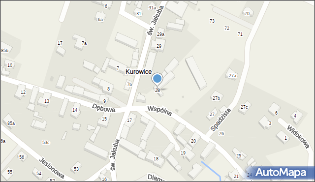 Kurowice, Wspólna, 40, mapa Kurowice