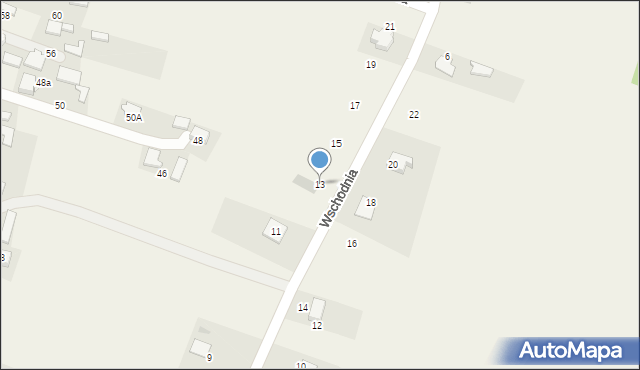 Kwaśniów Górny, Wschodnia, 13, mapa Kwaśniów Górny
