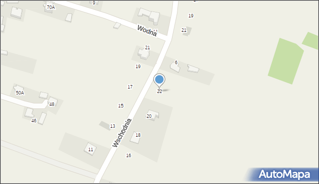 Kwaśniów Górny, Wschodnia, 22, mapa Kwaśniów Górny