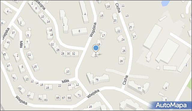 Kwidzyn, Wspólna, 21, mapa Kwidzyn