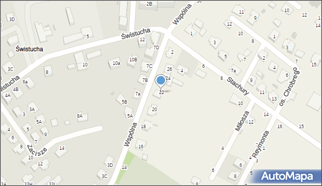 Łazieniec, Wspólna, 22, mapa Łazieniec